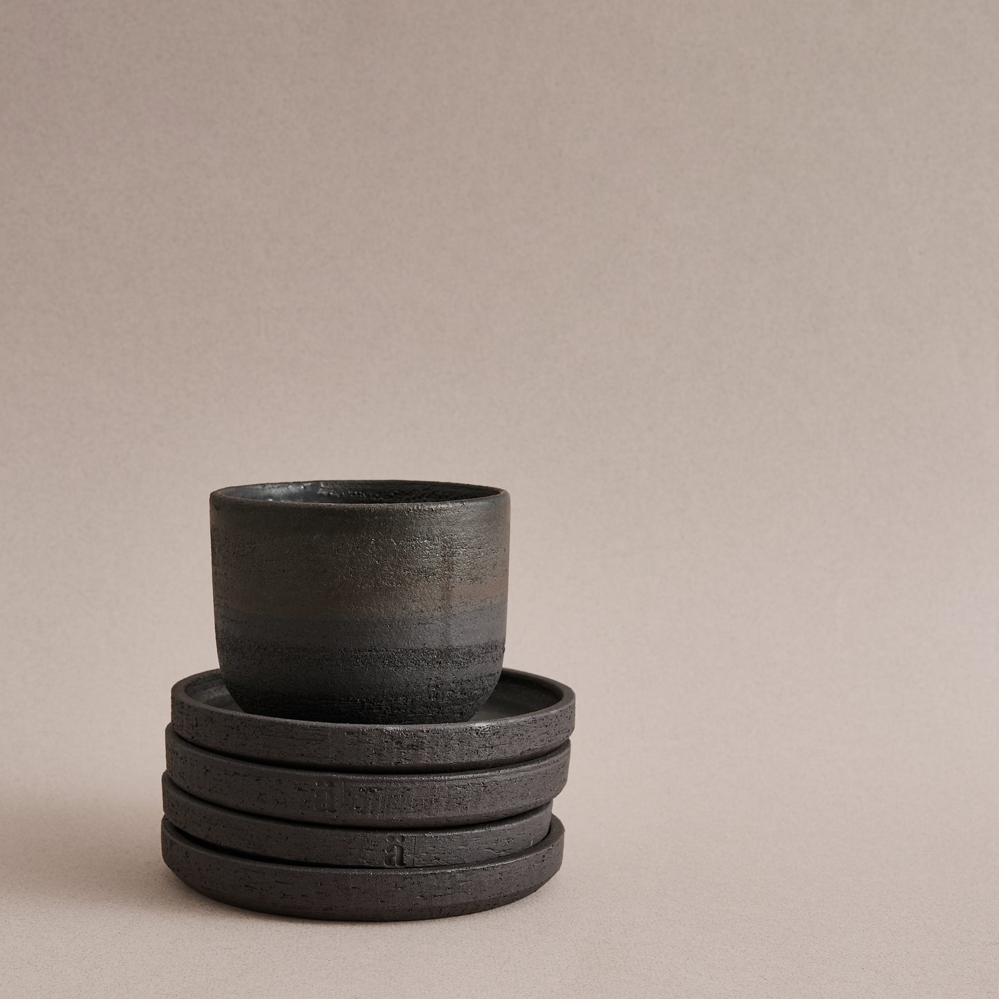 Black Stoneware Stack