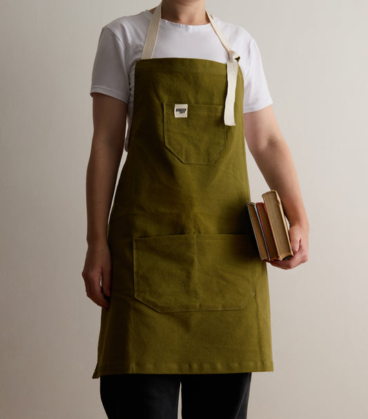 Moss Green Apron Organic Cotton