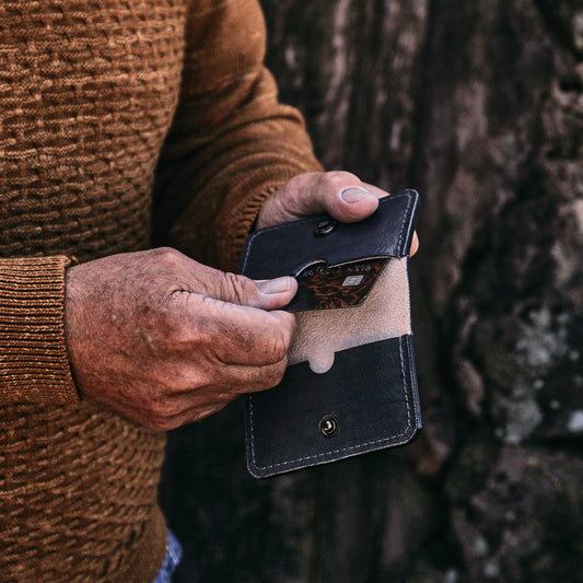 notch handmade card holder