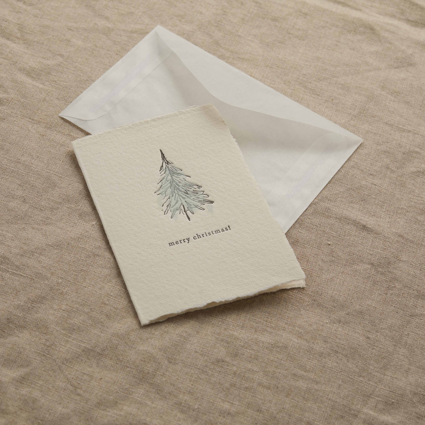 Merry Christmas Tree Illustration Mini Card
