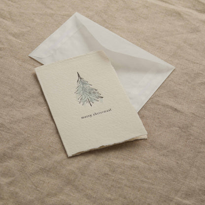 Merry Christmas Tree Illustration Mini Card