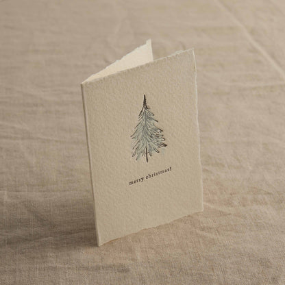 Merry Christmas Tree Illustration Mini Card