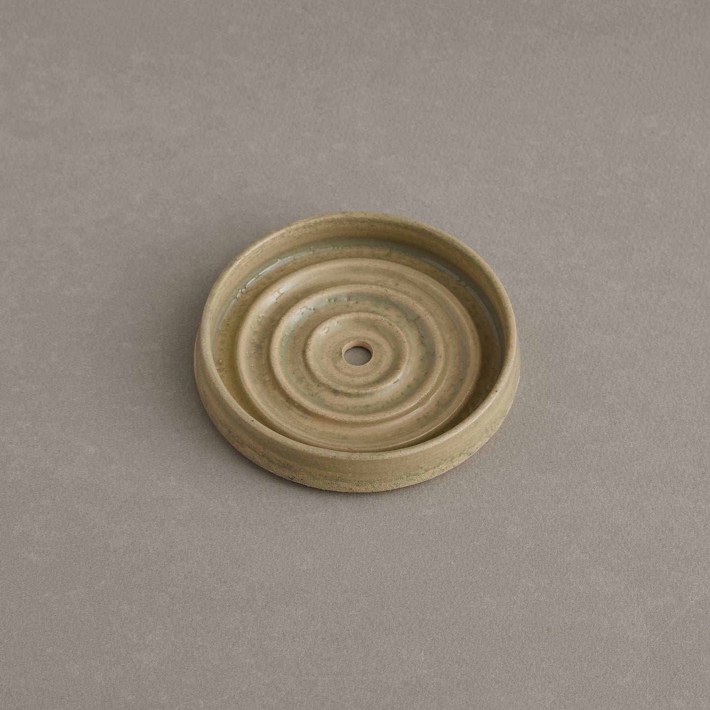 Green  Stoneware Soap Dish