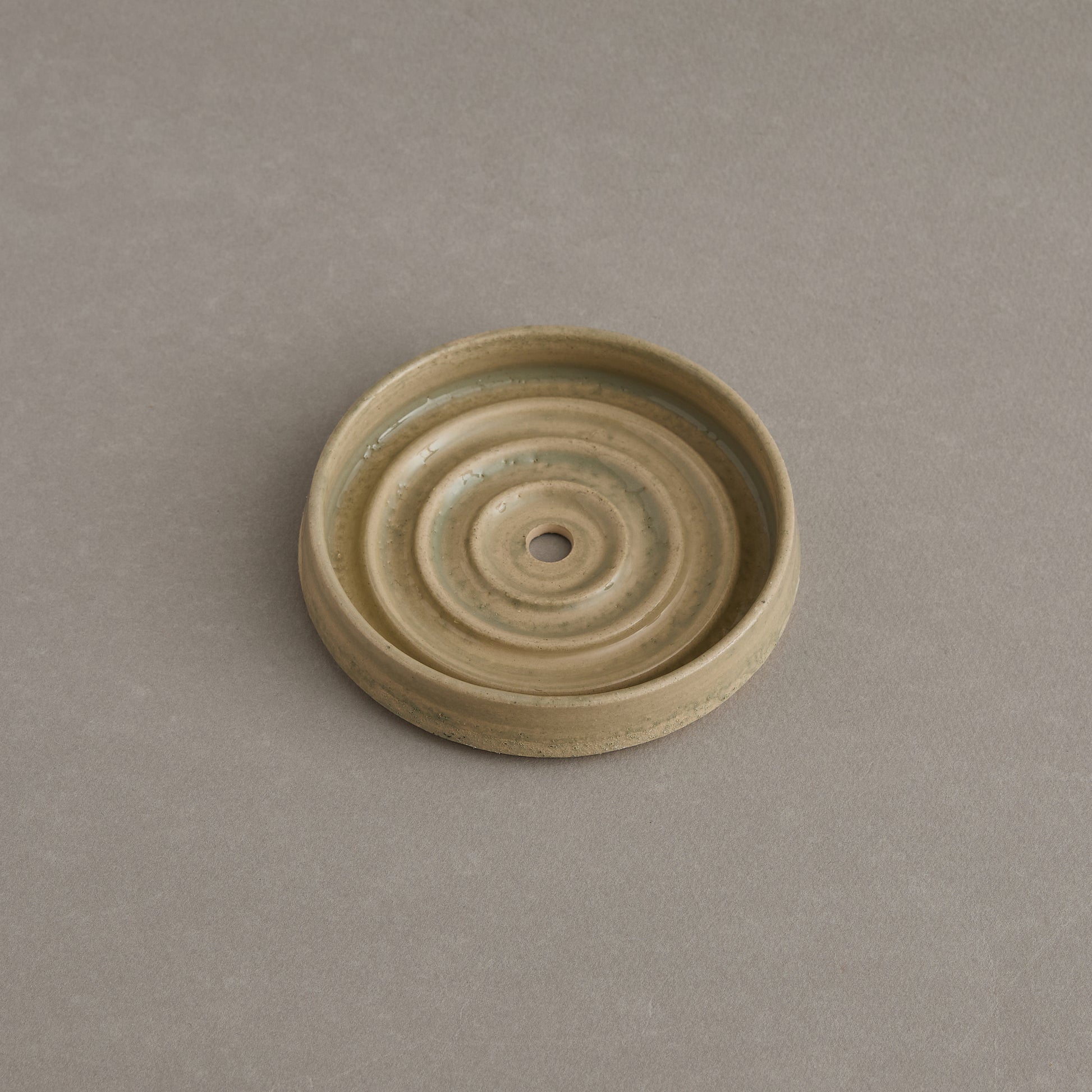 Green  Stoneware Soap Dish