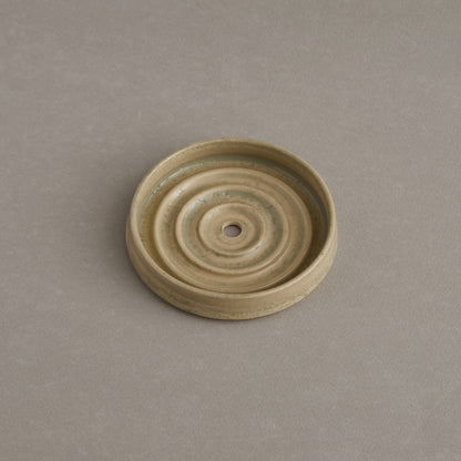 Green  Stoneware Soap Dish