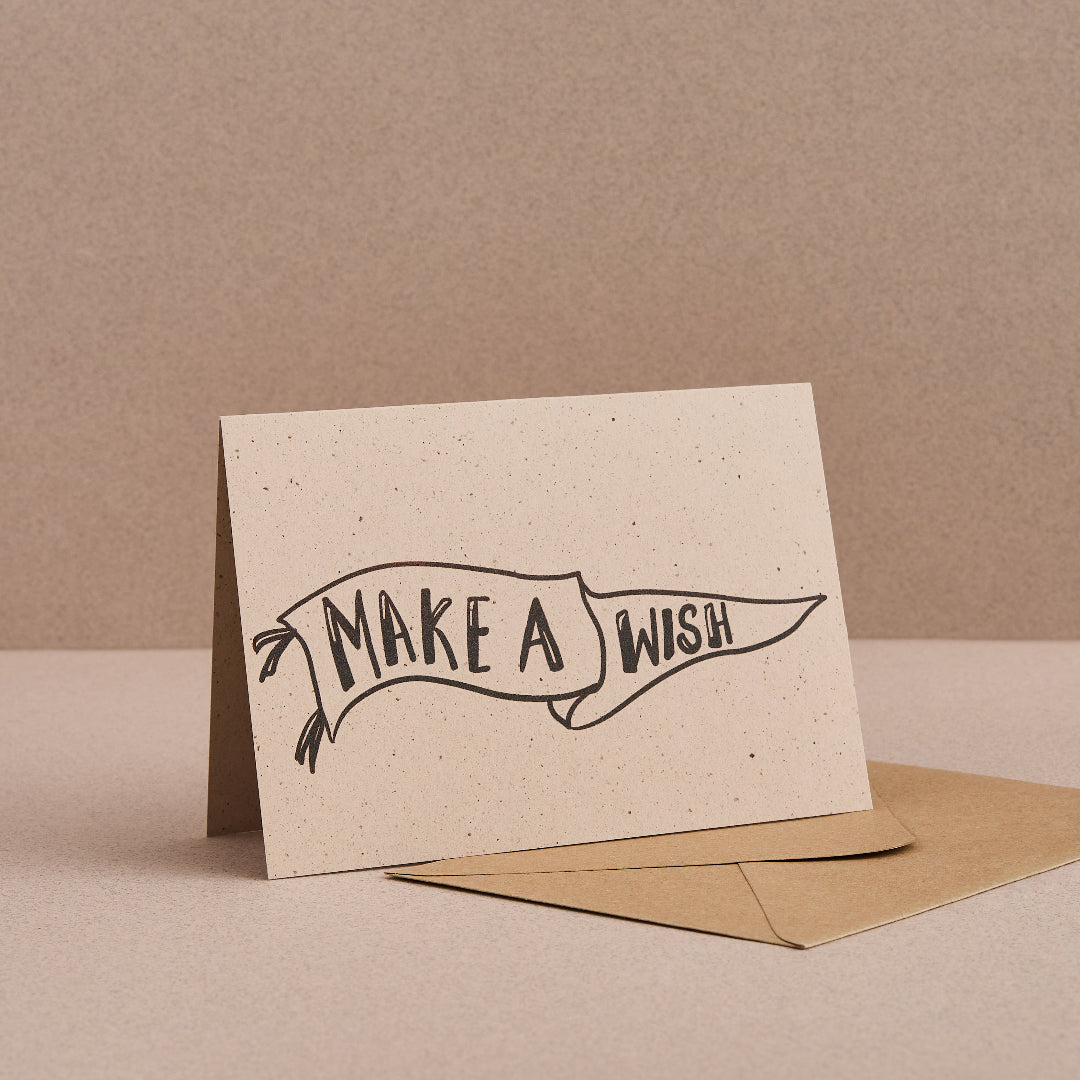 Make a wish birthday card - made in Wales 