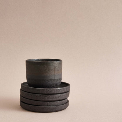 Black Stoneware Beaker