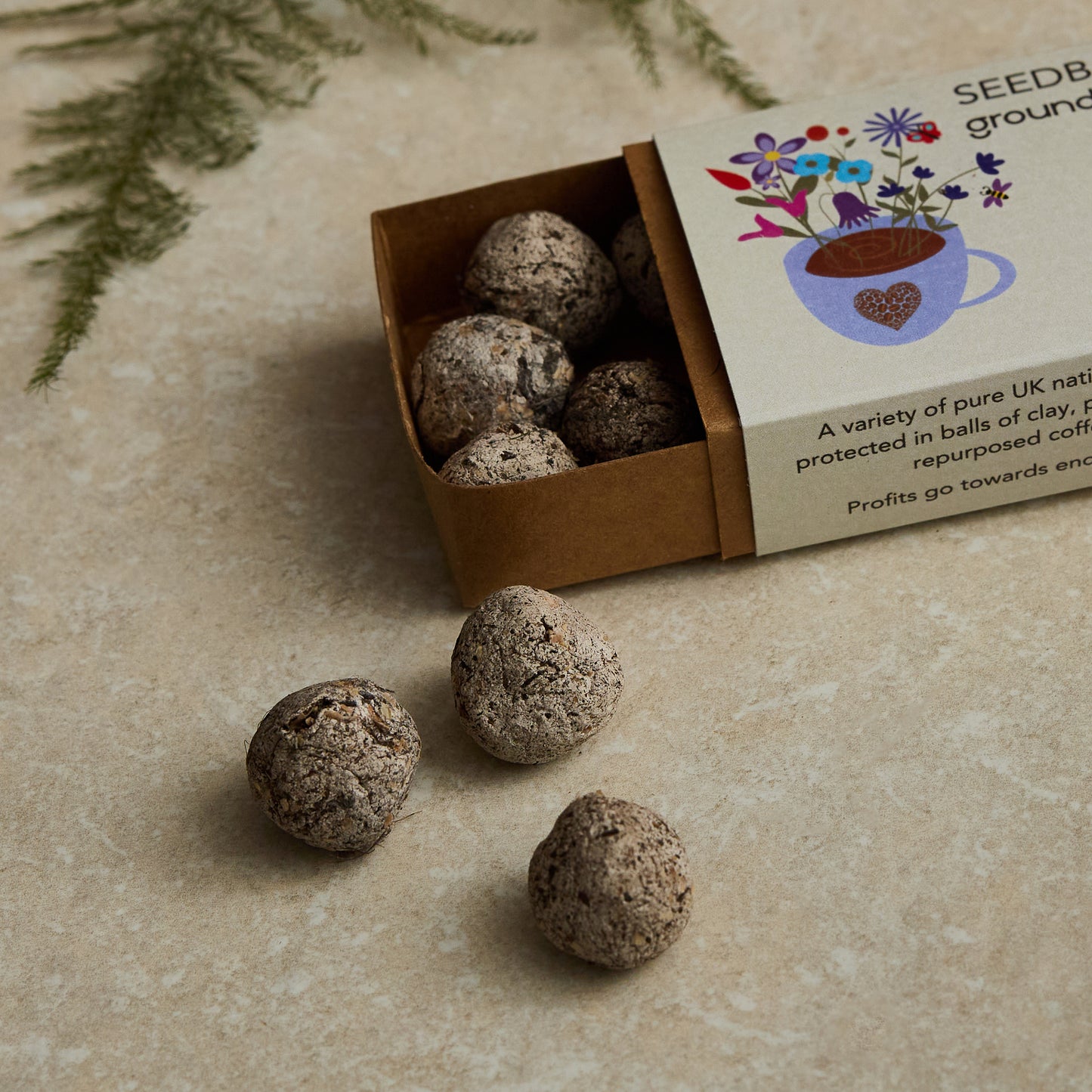 coffee ground seed balls