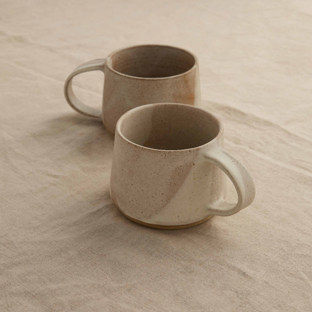 set of oatmeal mugs handthrown stoneware